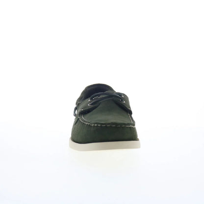 Sebago Portland Flesh Out Mens Green Suede Loafers & Slip Ons Boat Shoes