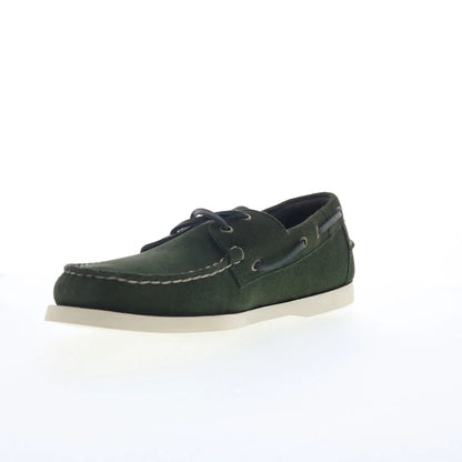 Sebago Portland Flesh Out Mens Green Suede Loafers & Slip Ons Boat Shoes