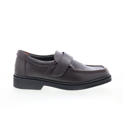 Hitchcock 7192 Mens Brown Extra Wide 3E Leather Loafers Casual Shoes