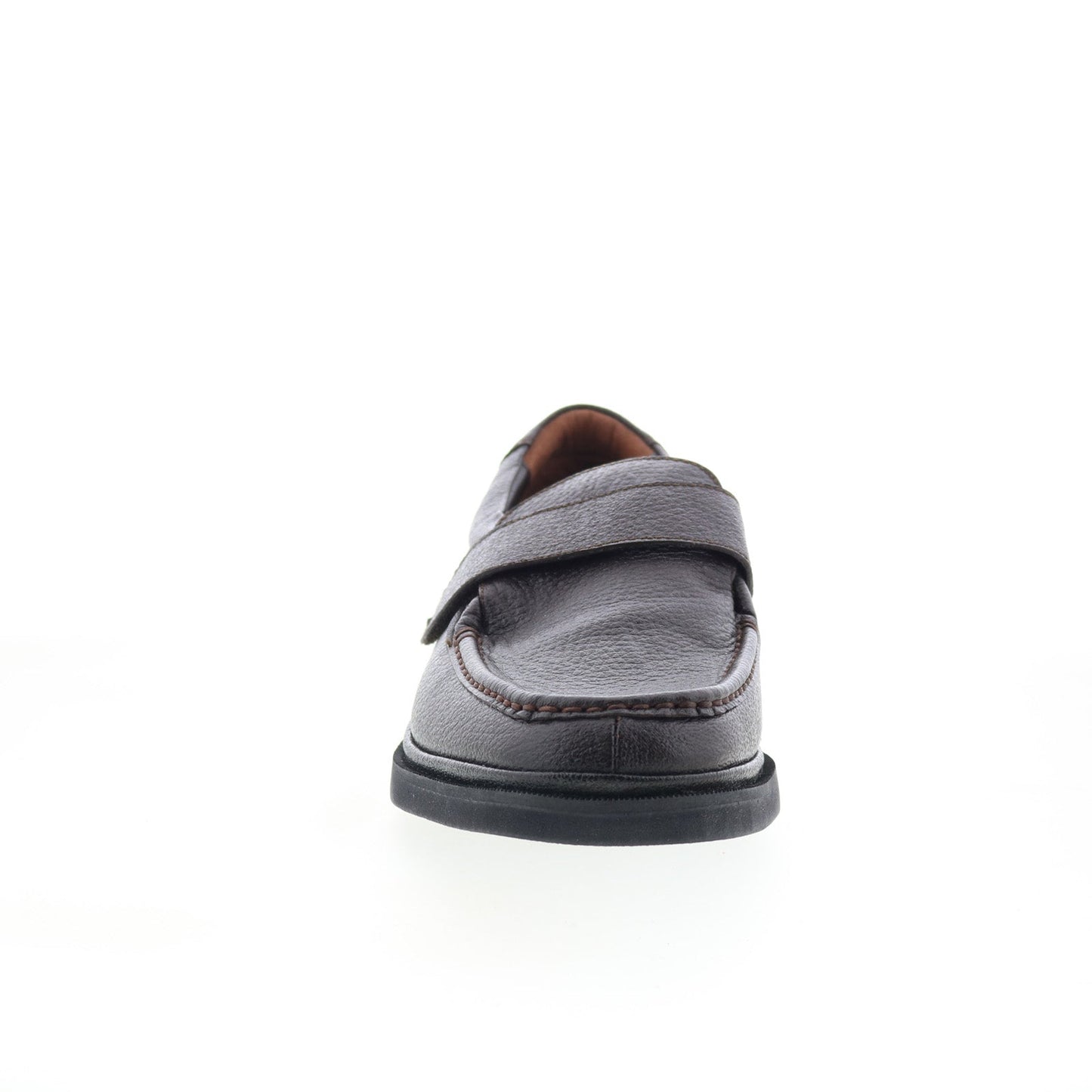 Hitchcock 7192 Mens Brown Extra Wide 3E Leather Loafers Casual Shoes