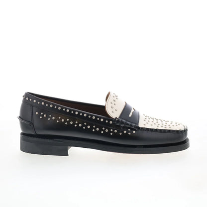 Sebago Dan Studs 77112RW-987 Mens Black Loafers & Slip Ons Penny Shoes