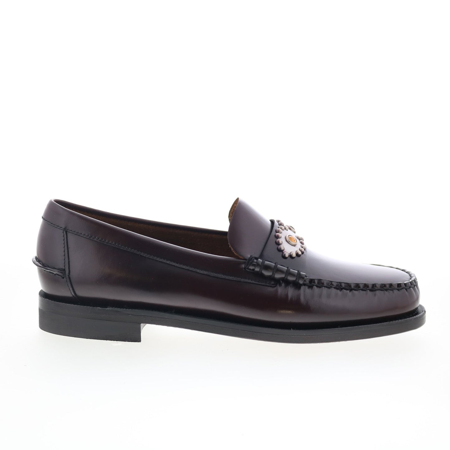 Sebago Classic Dan Eyes HTC LA Mens Brown Wide Leather Loafers Penny Shoes