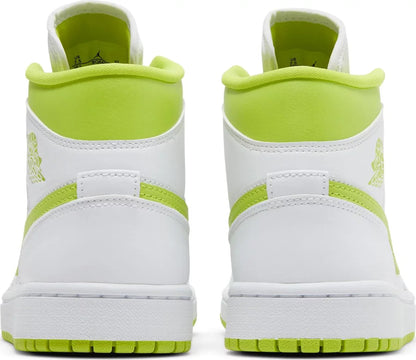 Nike Womens Air Jordan 1 Mid Sneakers - 'White Lime'
