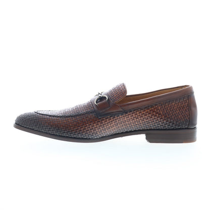 Mezlan Woven Leather Horsebit Loafers 9897 Mens Brown Loafers Casual Shoes