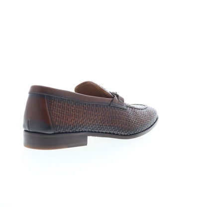 Mezlan Woven Leather Horsebit Loafers 9897 Mens Brown Loafers Casual Shoes