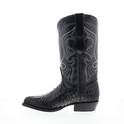 Los Altos J-Toe Vergel Teju Lizard Mens Black Wide Cowboy Western Boots