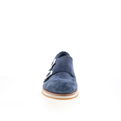 Di Bianco Asernia Mens Blue Suede Hook & Loop Loafers & Slip Ons Casual Shoes