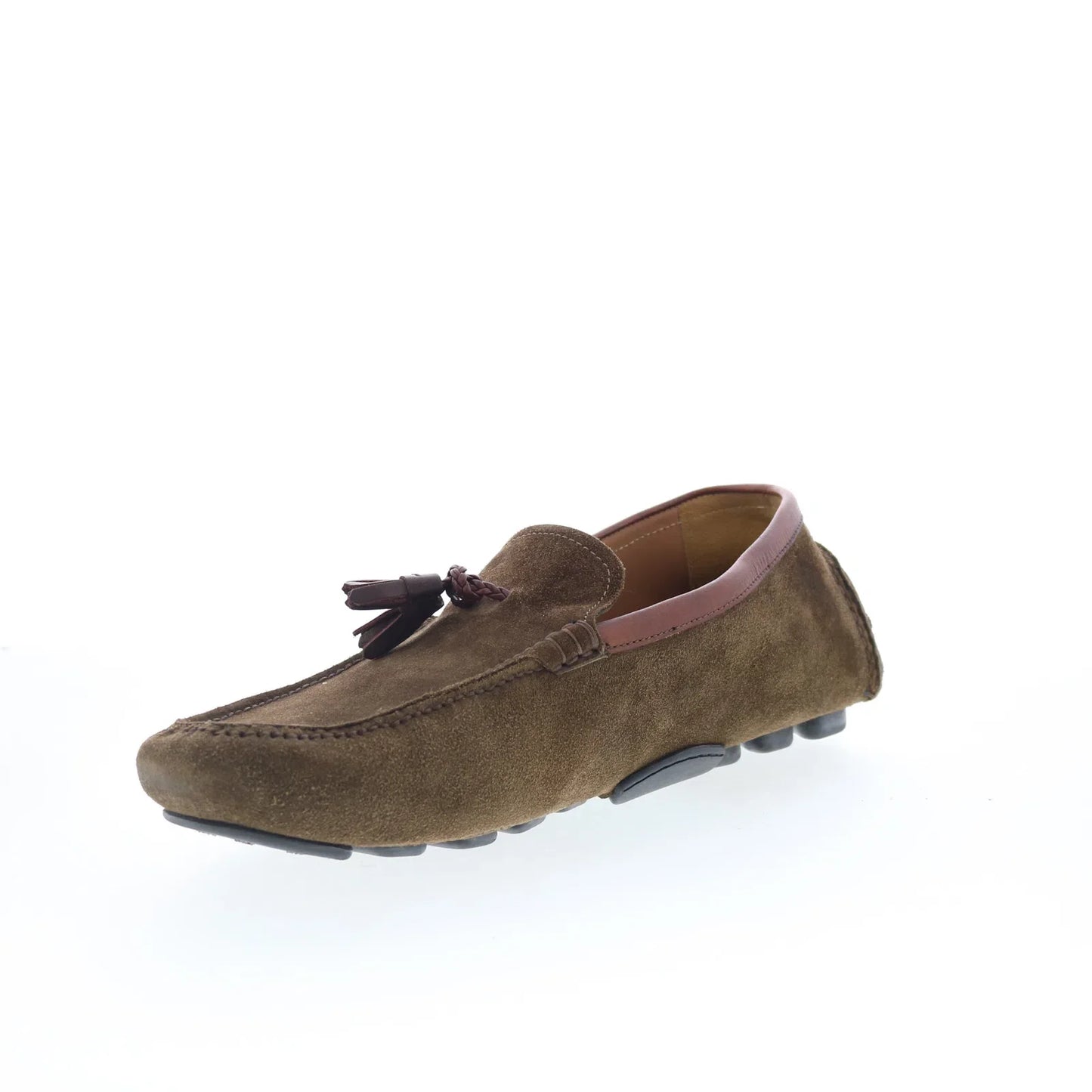 Di Bianco Benzoni Mens Brown Suede Slip On Loafers & Slip Ons Casual Shoes