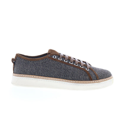 Di Bianco Biella Mens Black Canvas Lace Up Lifestyle Sneakers Shoes