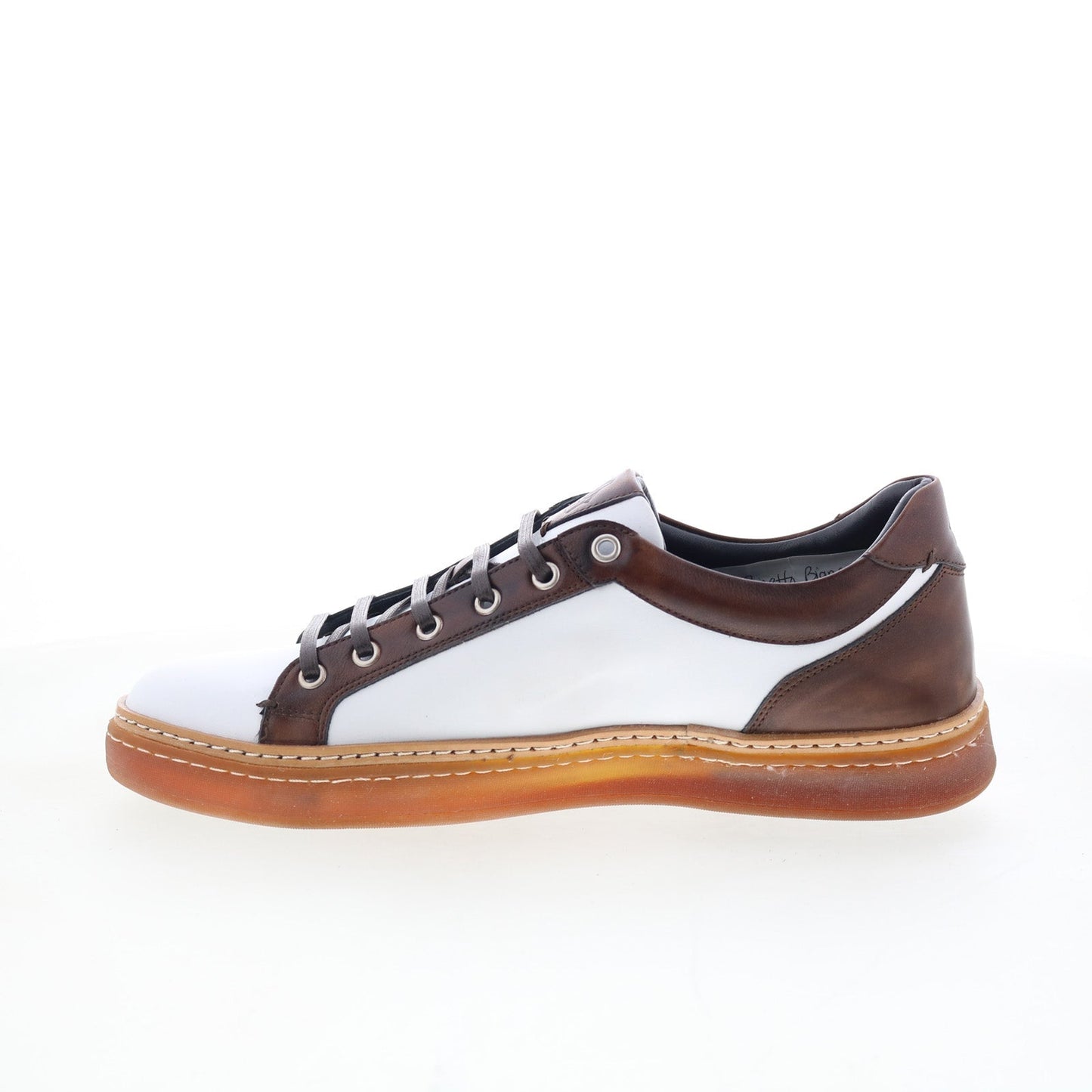 Di Bianco Binetto Mens White Leather Lace Up Lifestyle Sneakers Shoes