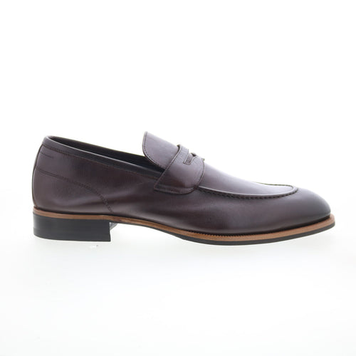 Di Bianco Brera Mens Brown Leather Slip On Loafers & Slip Ons Penny Shoes