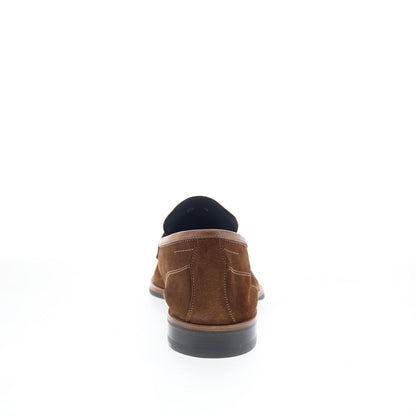 Di Bianco Brera Mens Brown Suede Slip On Loafers & Slip Ons Penny Shoes