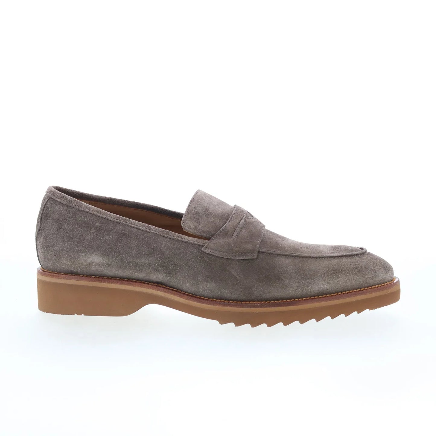 Di Bianco Brera Mens Brown Suede Slip On Loafers & Slip Ons Penny Shoes