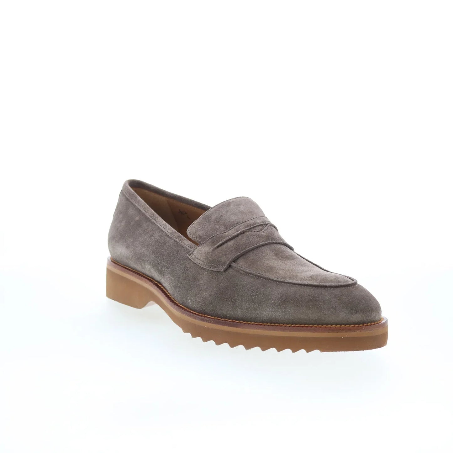 Di Bianco Brera Mens Brown Suede Slip On Loafers & Slip Ons Penny Shoes
