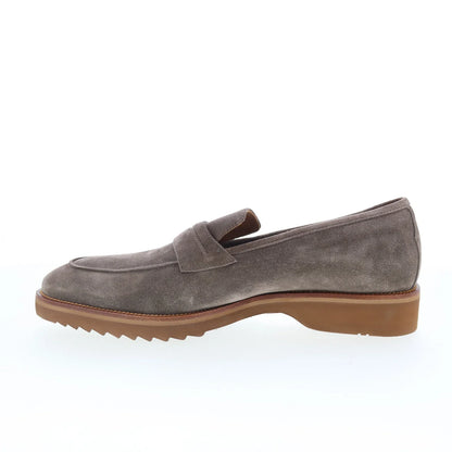 Di Bianco Brera Mens Brown Suede Slip On Loafers & Slip Ons Penny Shoes