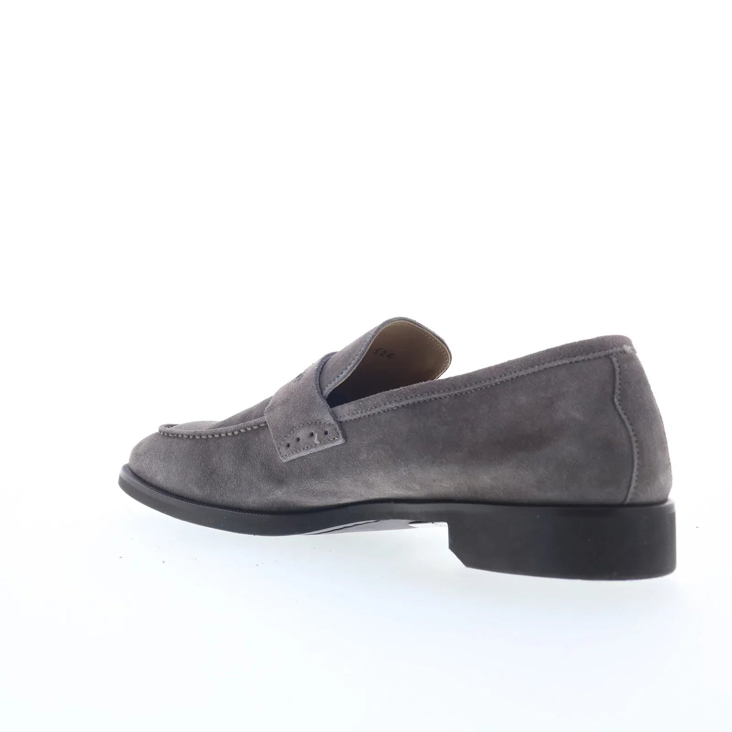 Di Bianco Velour BRERA Mens Gray Suede Loafers & Slip Ons Penny Shoes