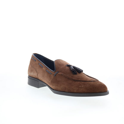 Di Bianco Cercola Mens Brown Suede Slip On Loafers & Slip Ons Casual Shoes