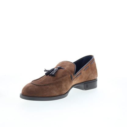 Di Bianco Cercola Mens Brown Suede Slip On Loafers & Slip Ons Casual Shoes