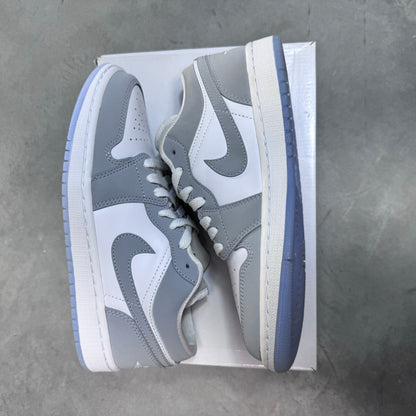 DISPLAY - Nike Womens Air Jordan 1 Low Sneakers - 'White Wolf Grey'