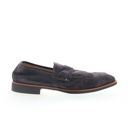 Di Bianco Firenze Mens Gray Suede Slip On Loafers & Slip Ons Moccasin Shoes