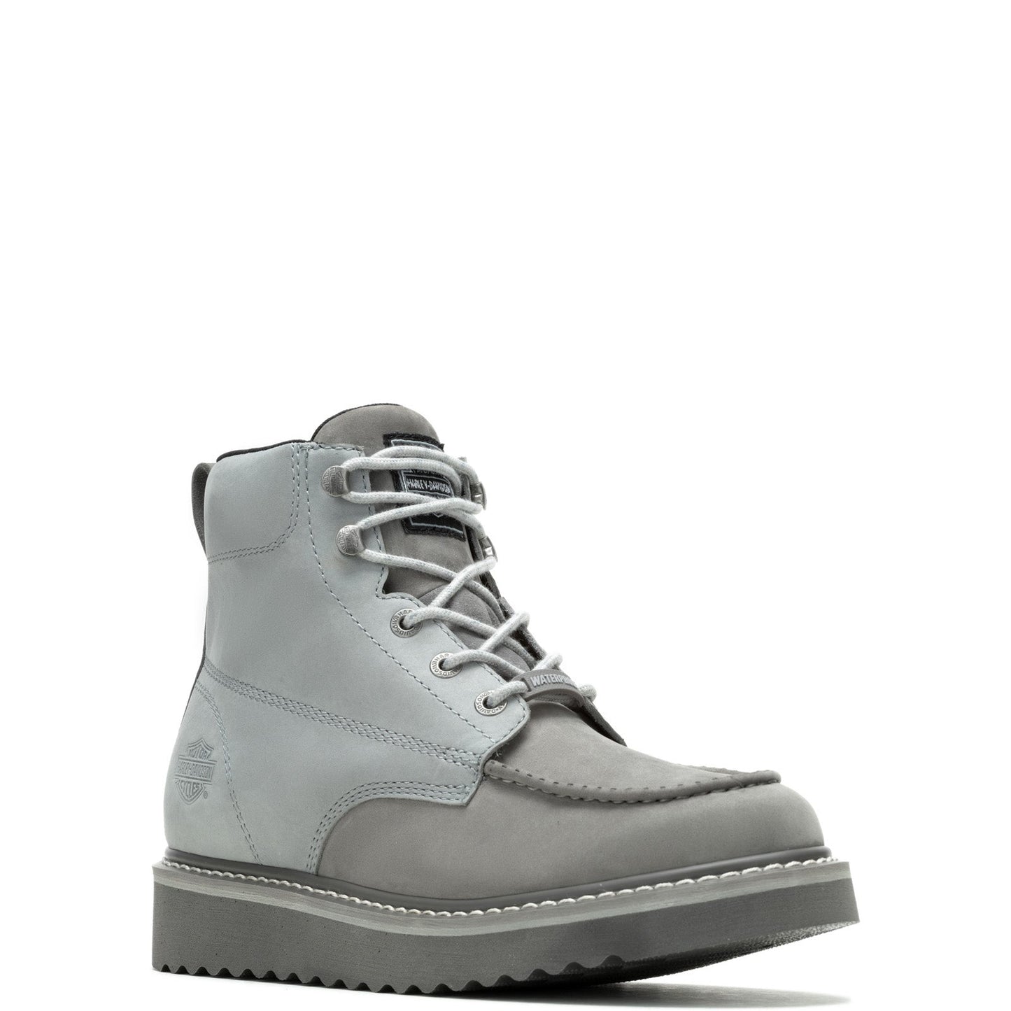 Harley-Davidson Beau D93858 Mens Gray Leather Zipper Motorcycle Boots