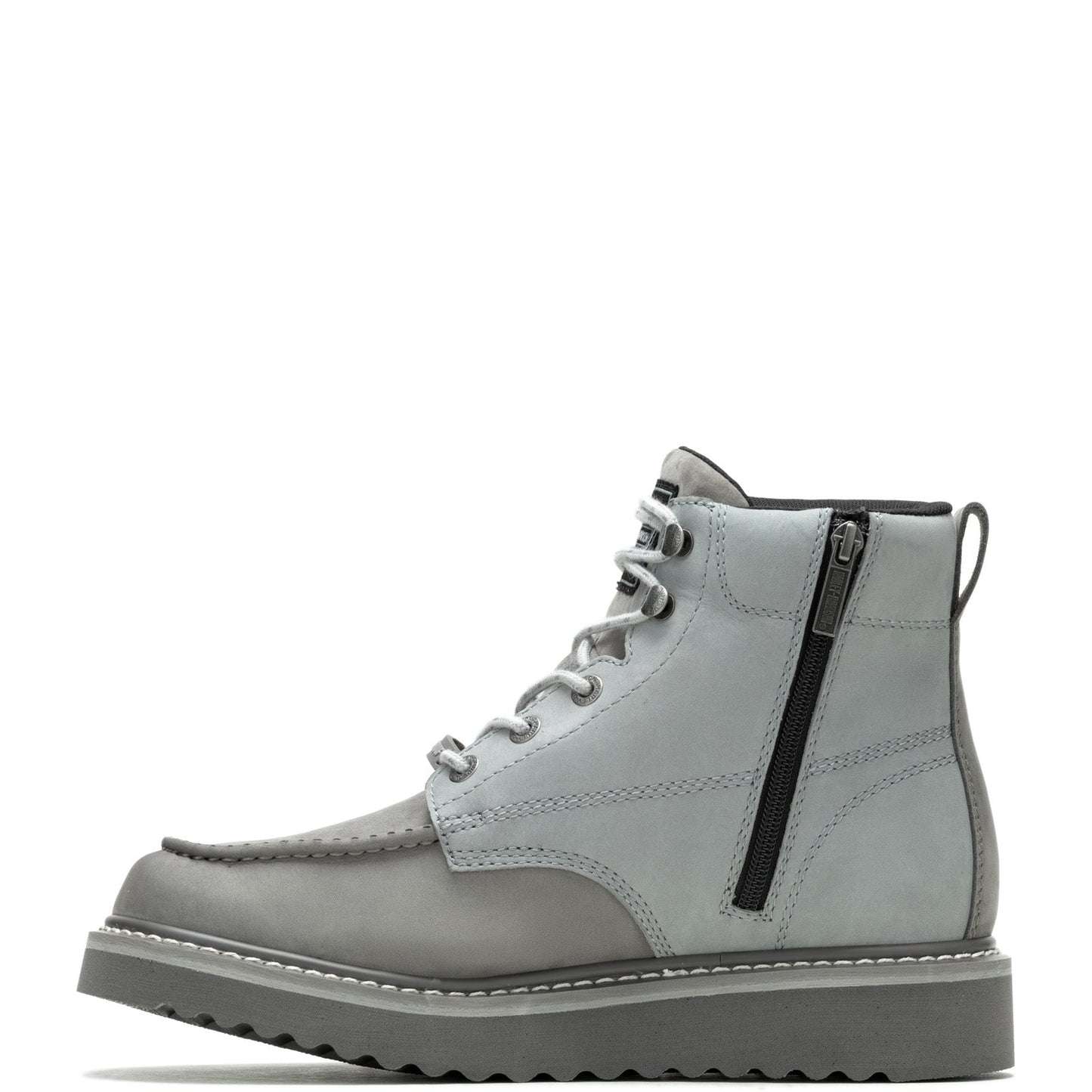 Harley-Davidson Beau D93858 Mens Gray Leather Zipper Motorcycle Boots