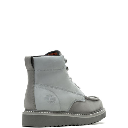 Harley-Davidson Beau D93858 Mens Gray Leather Zipper Motorcycle Boots