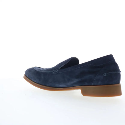 Di Bianco Lucius Mens Blue Suede Slip On Loafers & Slip Ons Casual Shoes