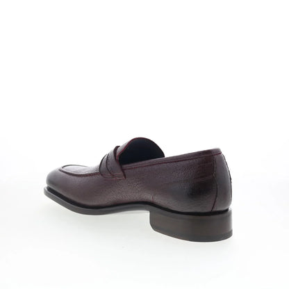 Di Bianco Manzoni Mens Burgundy Leather Loafers & Slip Ons Penny Shoes
