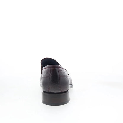 Di Bianco Manzoni Mens Burgundy Leather Loafers & Slip Ons Penny Shoes