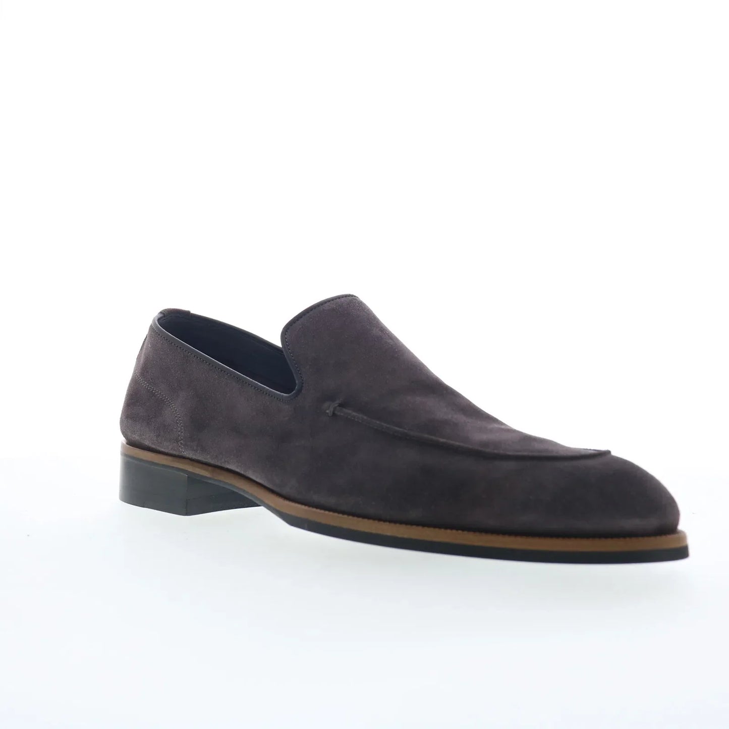 Di Bianco Maranello Mens Gray Suede Slip On Loafers & Slip Ons Casual Shoes