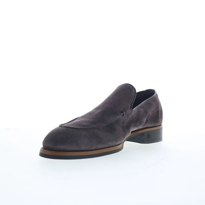 Di Bianco Maranello Mens Gray Suede Slip On Loafers & Slip Ons Casual Shoes