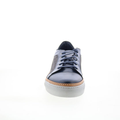 Di Bianco Messina Mens Gray Leather Lace Up Lifestyle Sneakers Shoes