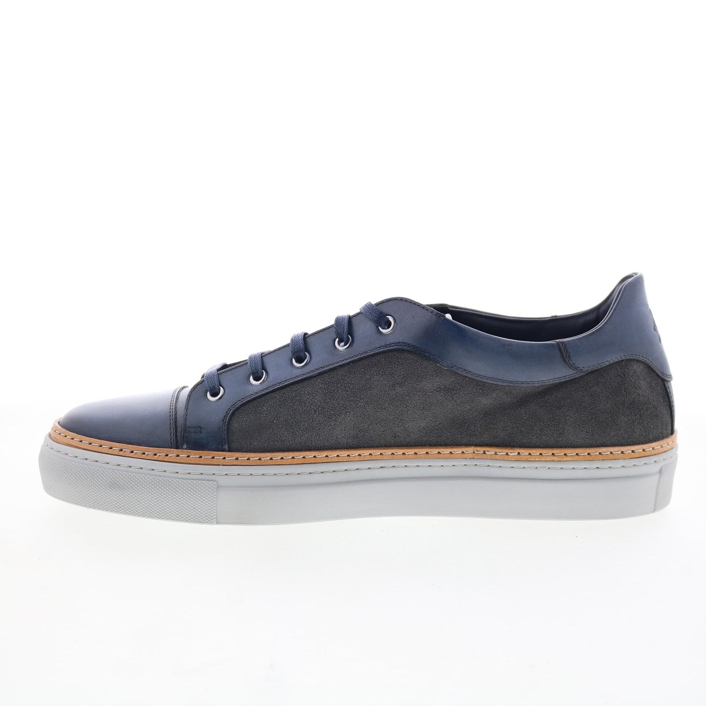 Di Bianco Messina Mens Gray Leather Lace Up Lifestyle Sneakers Shoes