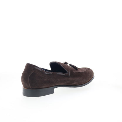Di Bianco Napoli Mens Brown Suede Slip On Loafers & Slip Ons Casual Shoes