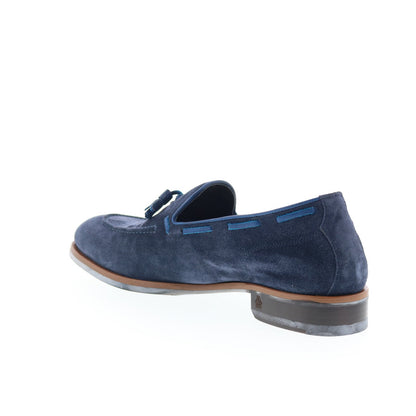 Di Bianco Napoli Mens Blue Suede Slip On Loafers & Slip Ons Casual Shoes
