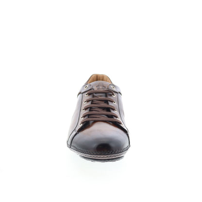 Di Bianco Olimpico Mens Brown Leather Lace Up Lifestyle Sneakers Shoes