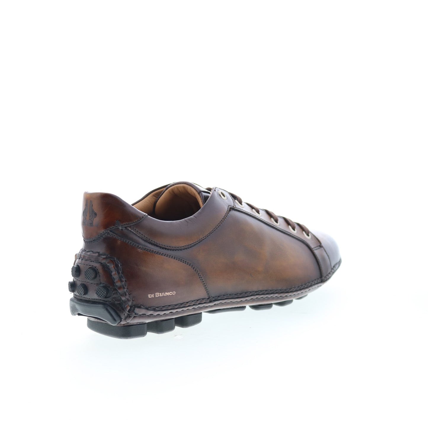 Di Bianco Olimpico Mens Brown Leather Lace Up Lifestyle Sneakers Shoes