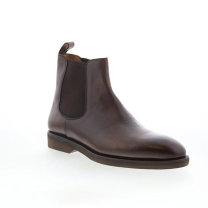 Pastori by Di Bianco Pertinax Mens Brown Leather Slip On Chelsea Boots