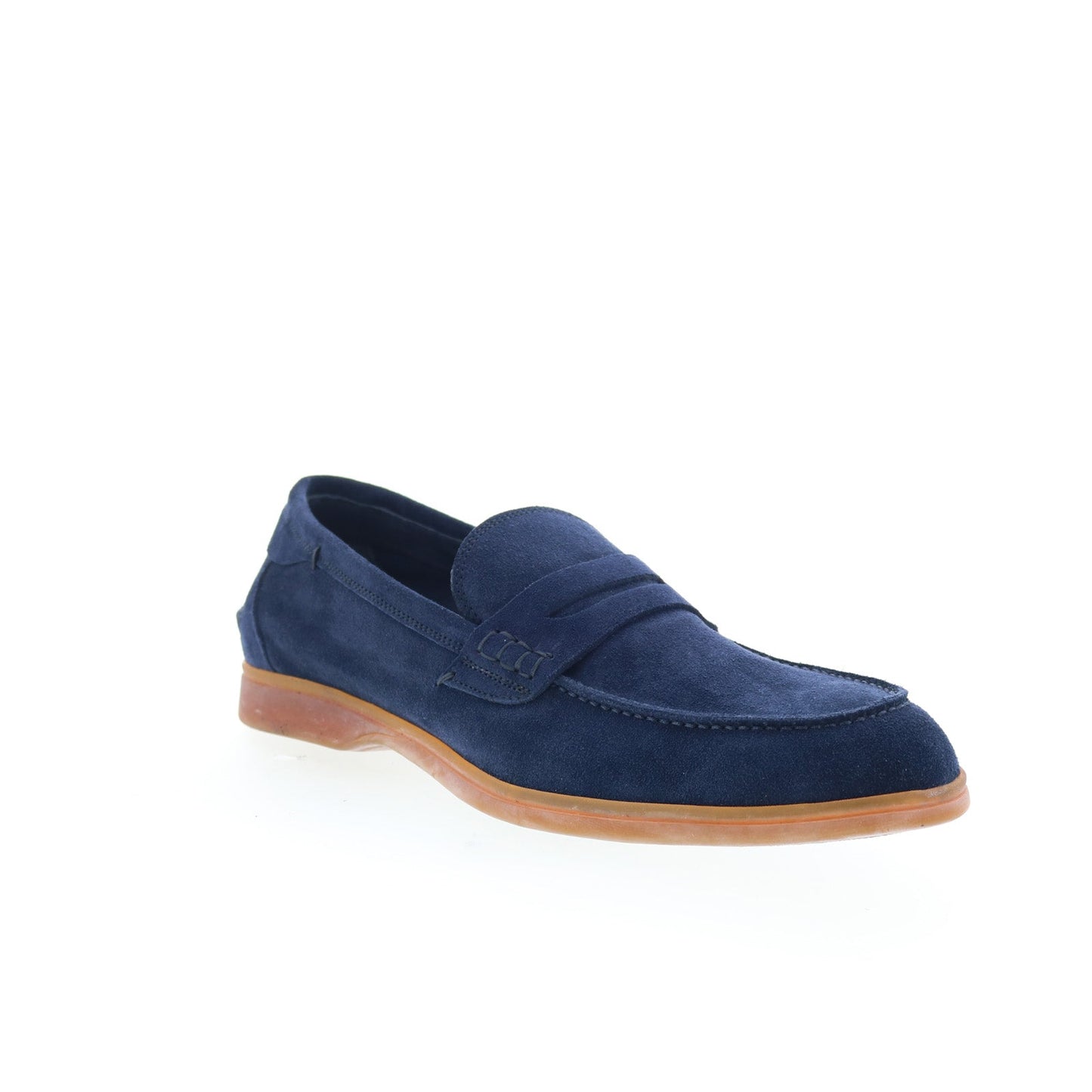 Di Bianco Procida Mens Blue Suede Slip On Loafers & Slip Ons Penny Shoes