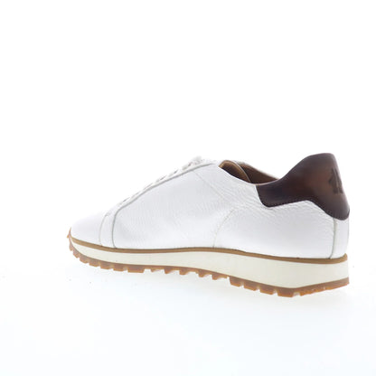 Di Bianco SB307 Mens White Leather Lace Up Lifestyle Sneakers Shoes