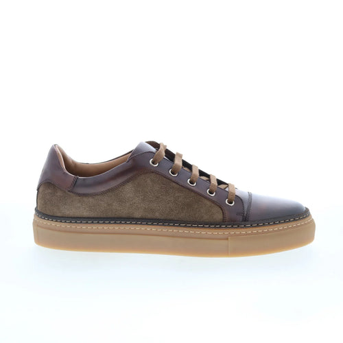 Di Bianco SB646 Mens Brown Leather Lace Up Lifestyle Sneakers Shoes