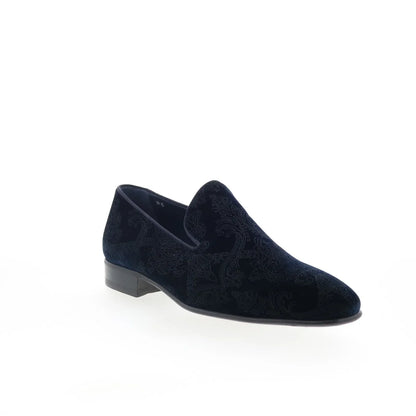Di Bianco SB918 Mens Blue Canvas Slip On Loafers & Slip Ons Casual Shoes