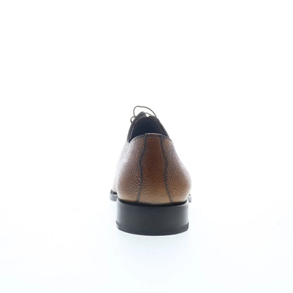 Di Bianco SBP899 Mens Brown Leather Oxfords & Lace Ups Plain Toe Shoes