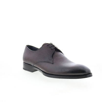 Di Bianco SBP899 Mens Brown Leather Oxfords & Lace Ups Plain Toe Shoes