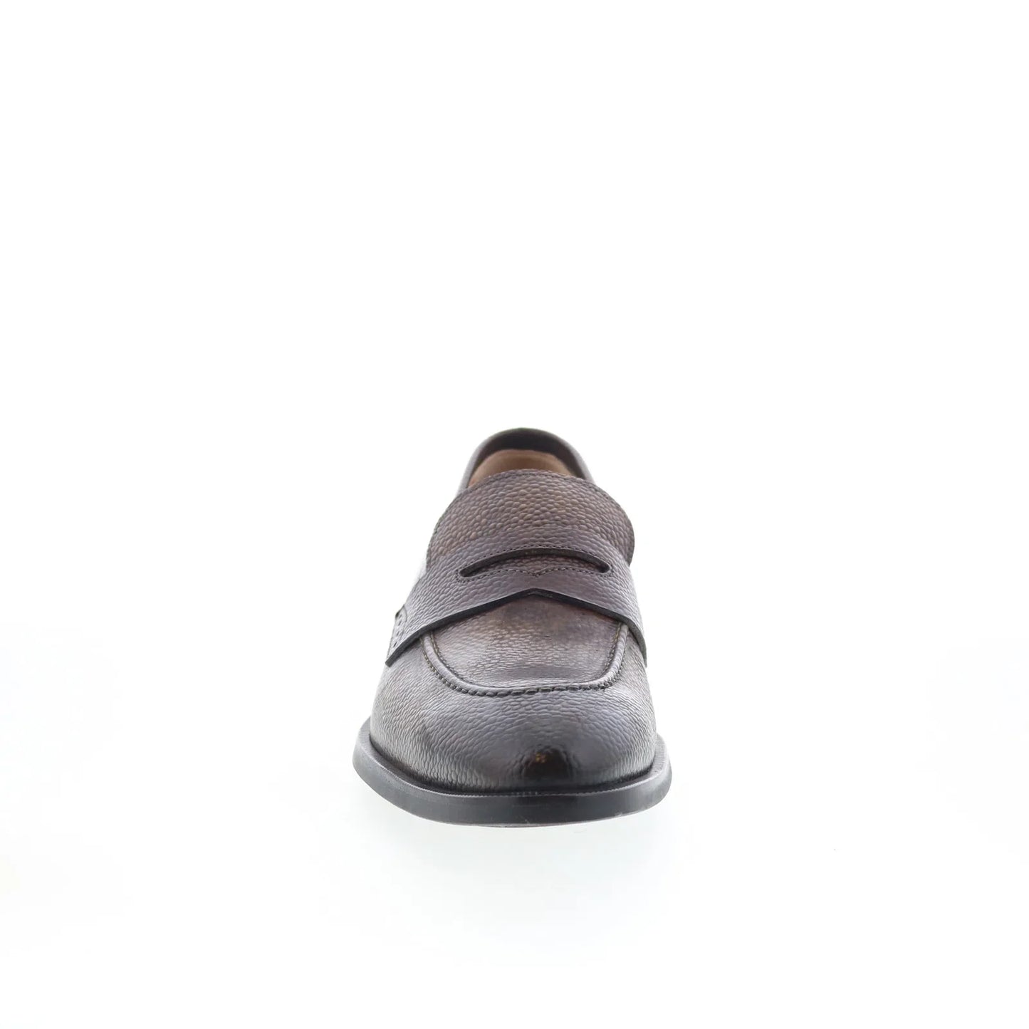 Di Bianco SC524 Mens Brown Leather Slip On Loafers & Slip Ons Penny Shoes