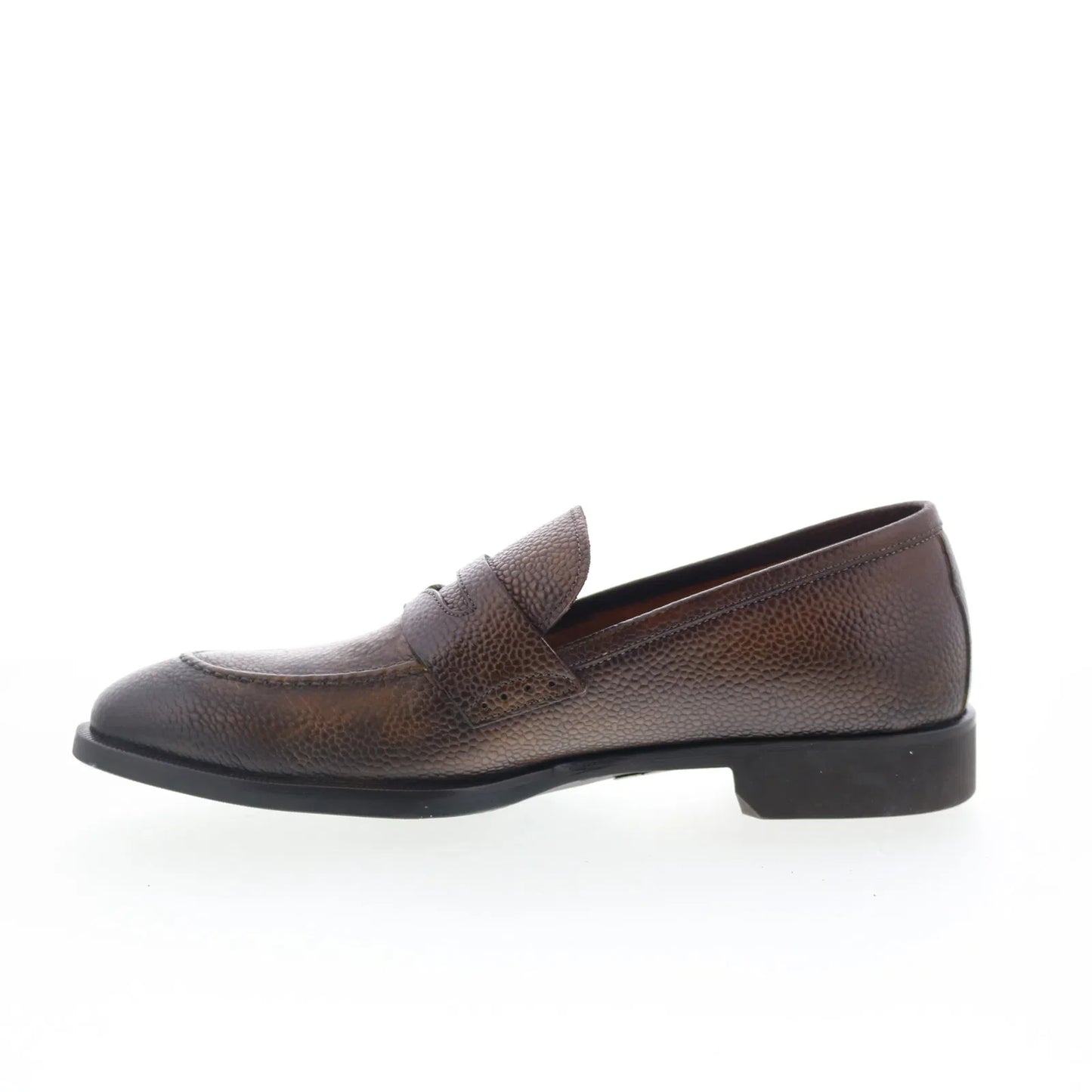 Di Bianco SC524 Mens Brown Leather Slip On Loafers & Slip Ons Penny Shoes