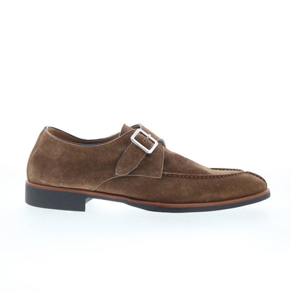 Di Bianco SC542 Mens Brown Suede Hook & Loop Loafers & Slip Ons Casual Shoes