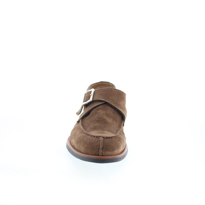 Di Bianco SC542 Mens Brown Suede Hook & Loop Loafers & Slip Ons Casual Shoes