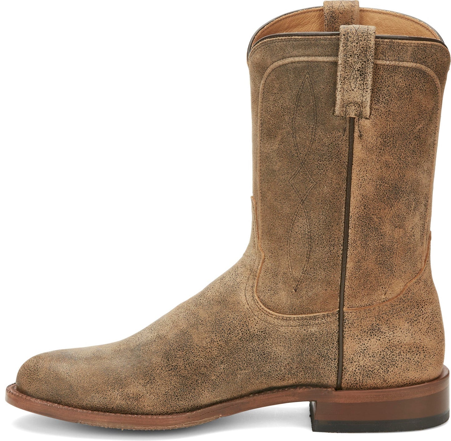 Tony Lama Monterey Round Toe Goat Mens Brown Wide Cowboy Western Boots
